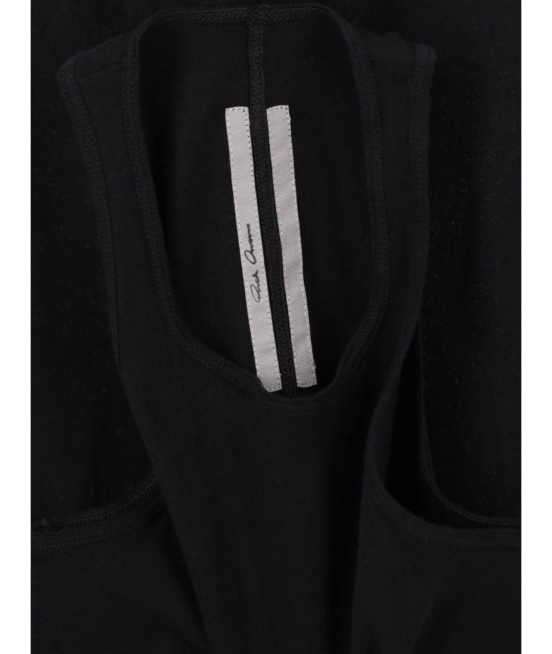 RICK OWENS Черная хлопковая майка, фото 3