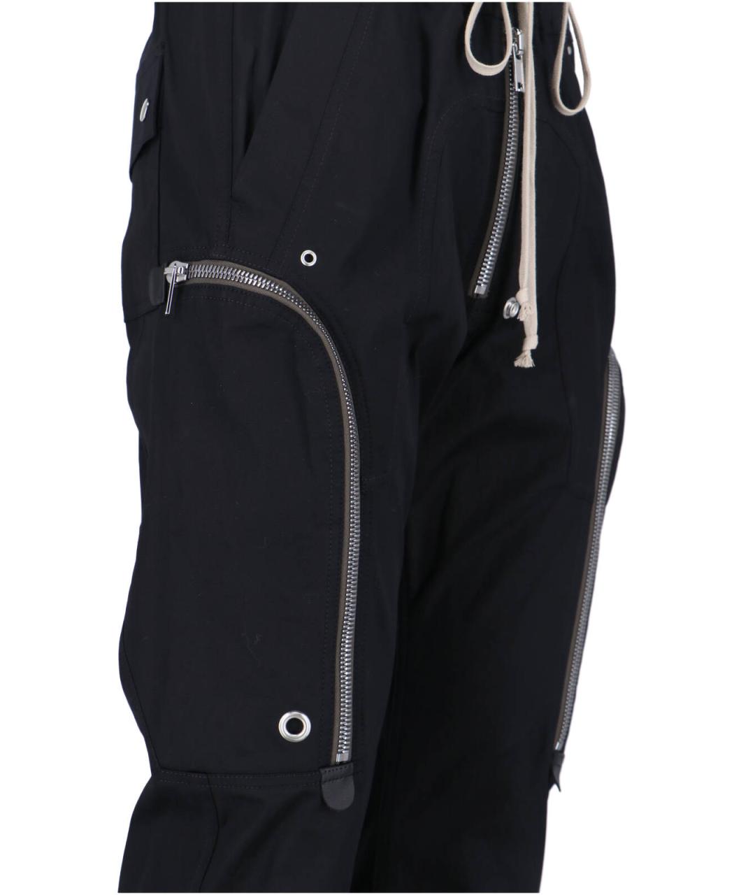 RICK OWENS Черные хлопковые повседневные брюки, фото 4