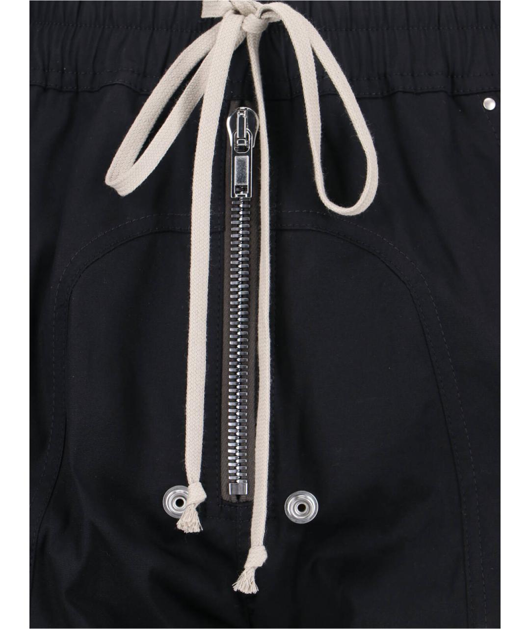 RICK OWENS Черные хлопковые повседневные брюки, фото 5