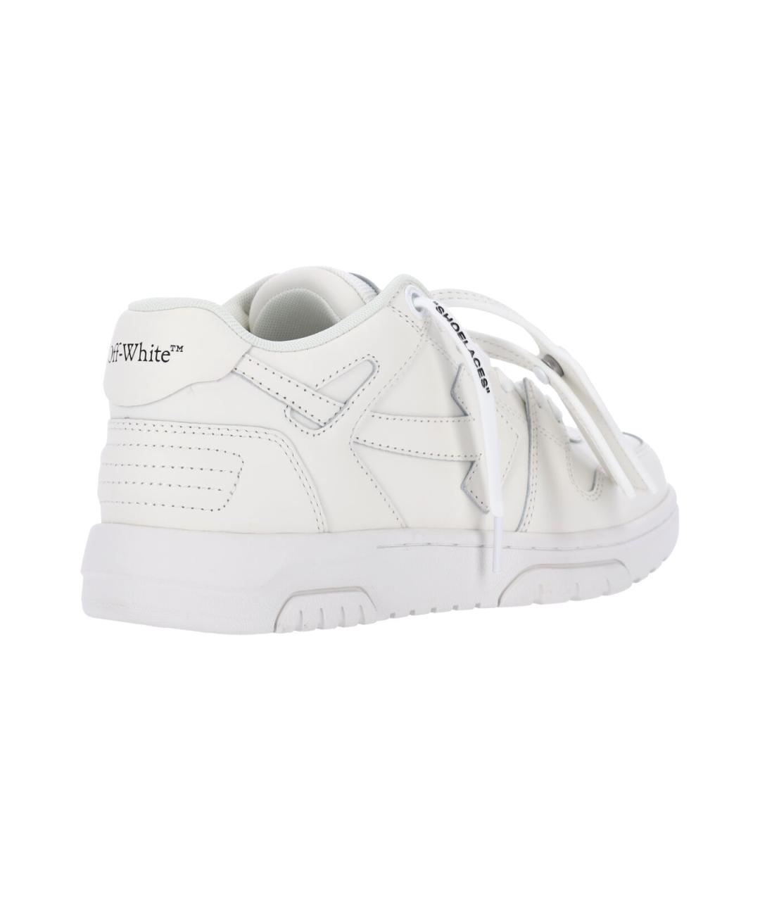 OFF-WHITE Белые кожаные кроссовки, фото 4