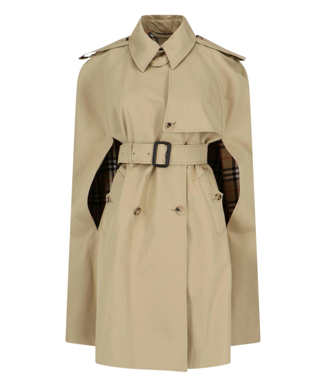 BURBERRY Бежевый хлопковый тренч/плащ, фото 1