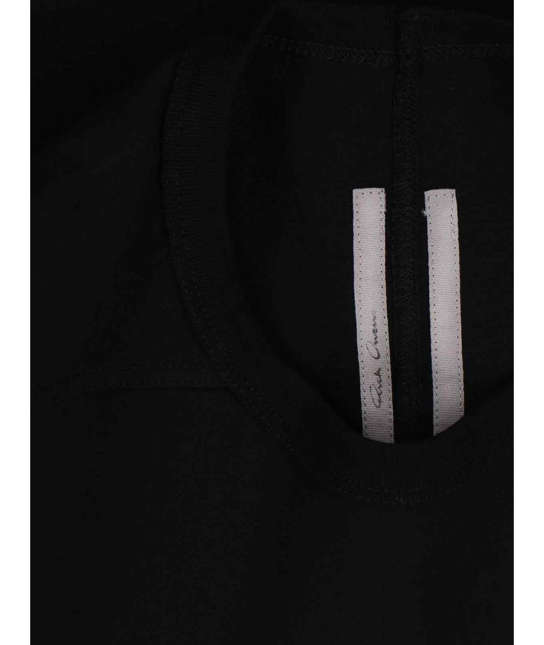 RICK OWENS Черная хлопковая футболка, фото 3