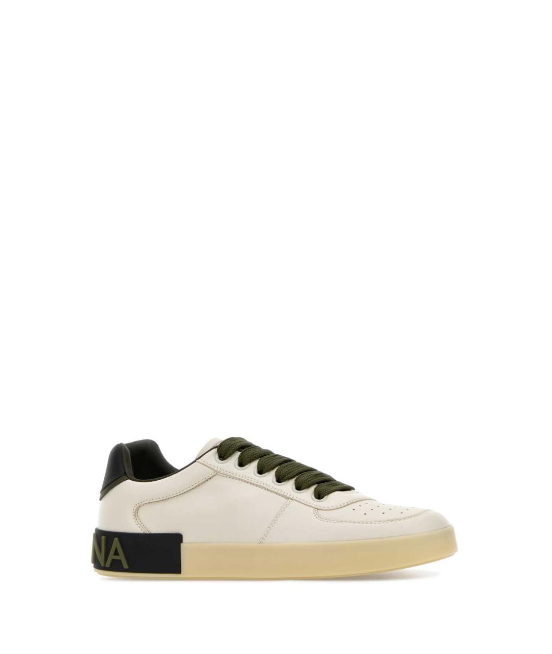 DOLCE&GABBANA Белые кожаные низкие кроссовки / кеды, фото 2