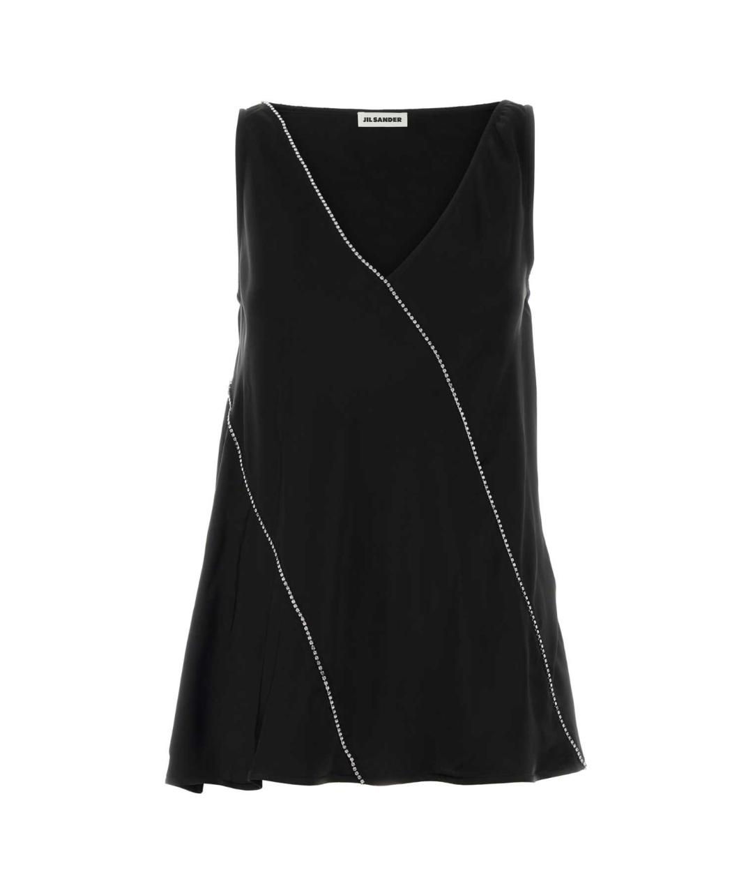 JIL SANDER Черная вискозная майка, фото 1