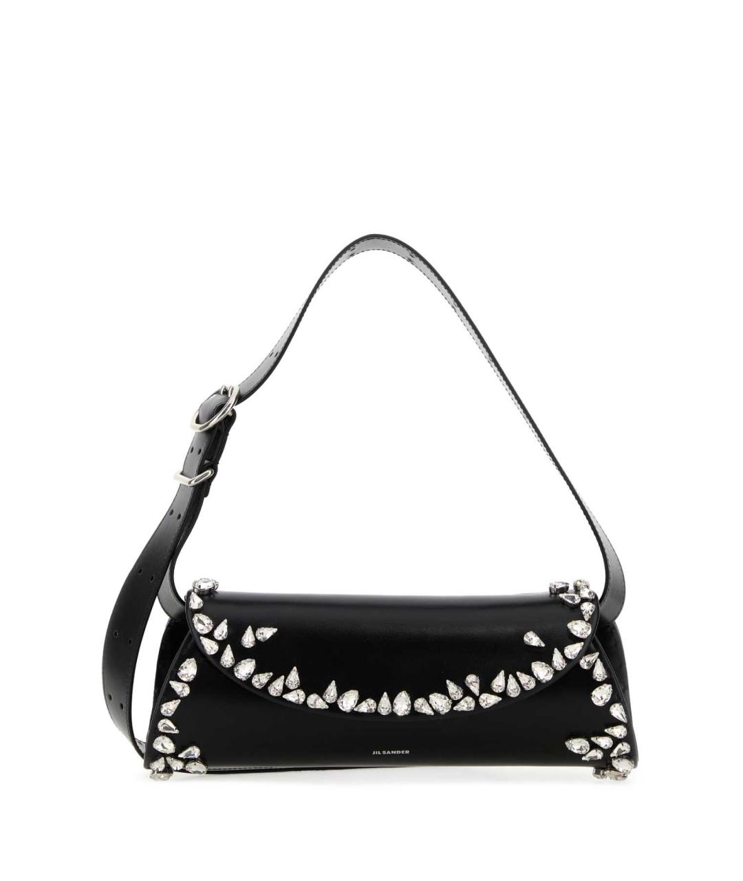 JIL SANDER Черная кожаная сумка через плечо, фото 1