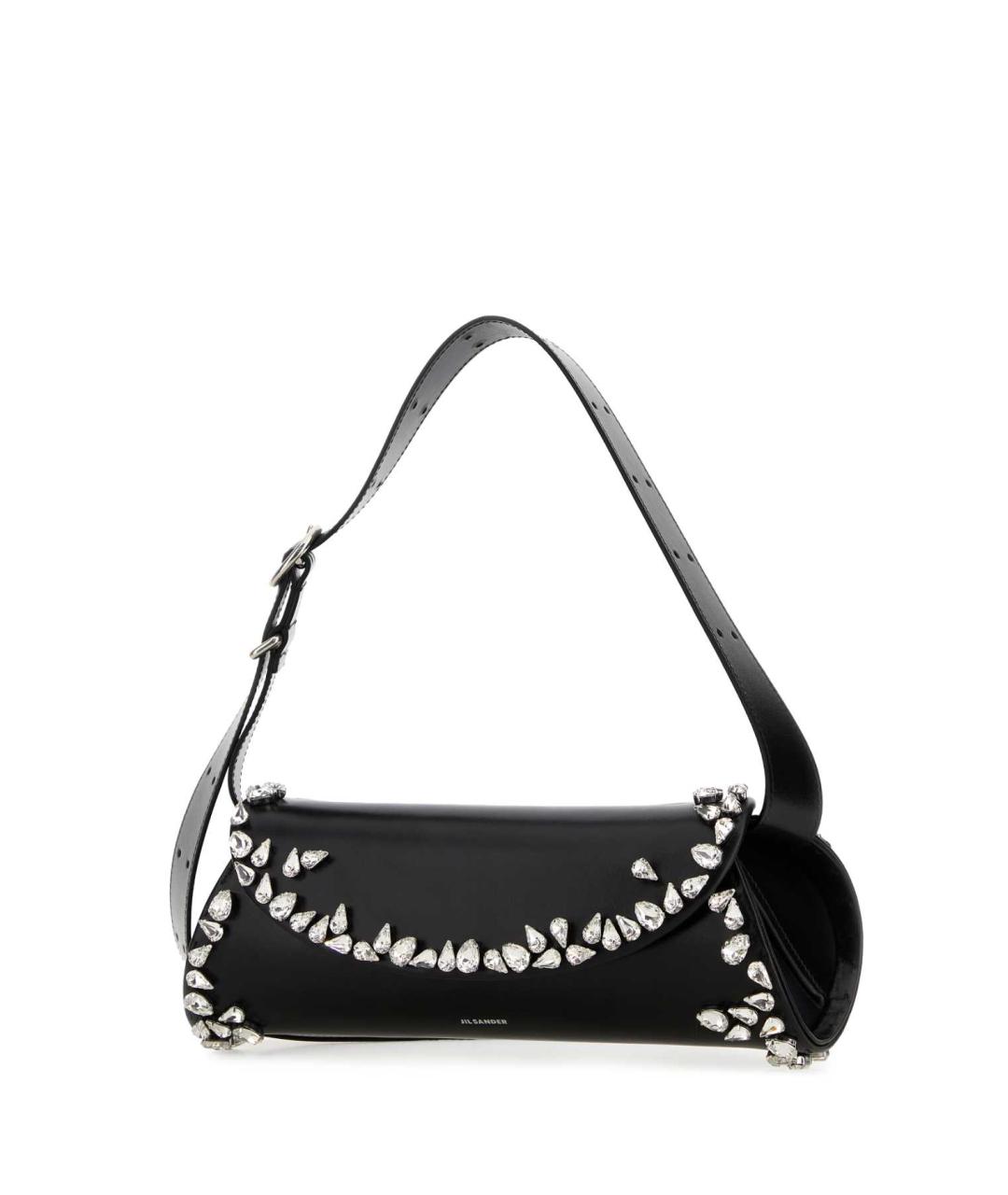 JIL SANDER Черная кожаная сумка через плечо, фото 2