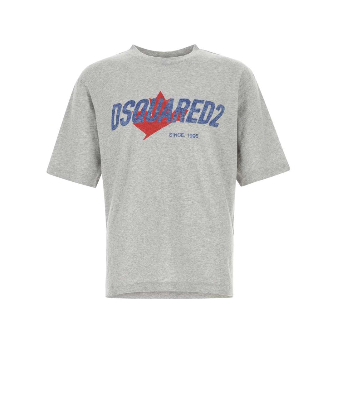DSQUARED2 Серая хлопковая футболка, фото 1