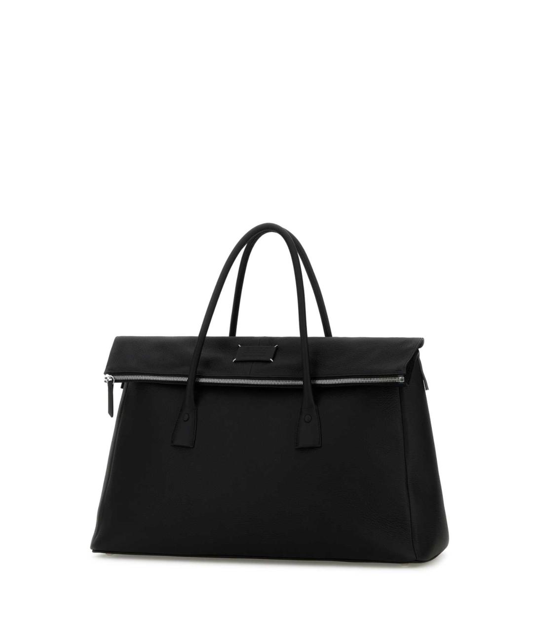 MAISON MARGIELA Черная кожаная сумка тоут, фото 2