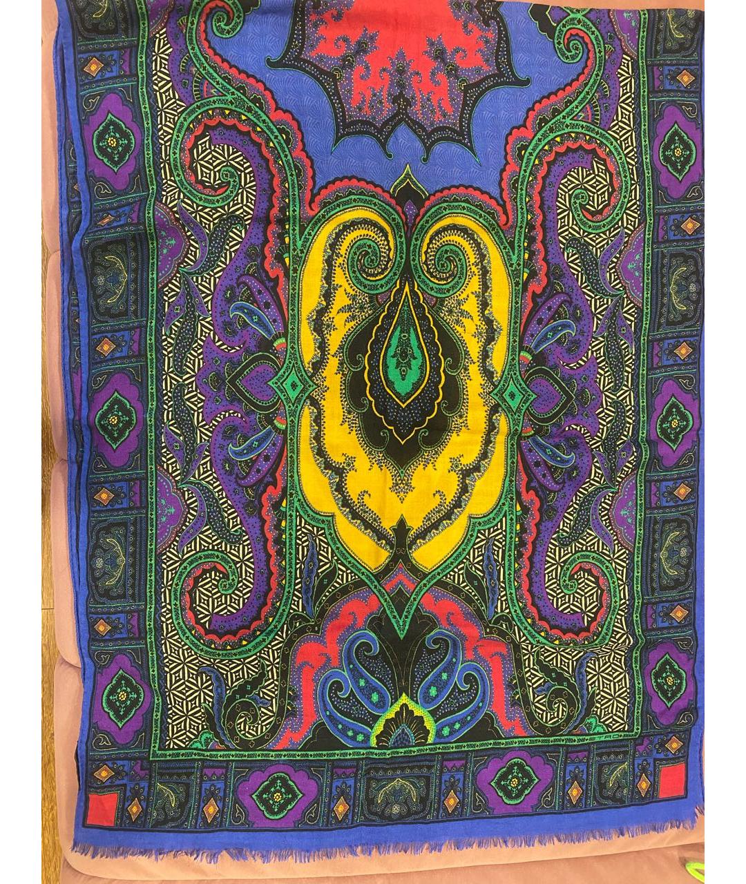 ETRO Синий шерстяной платок, фото 6