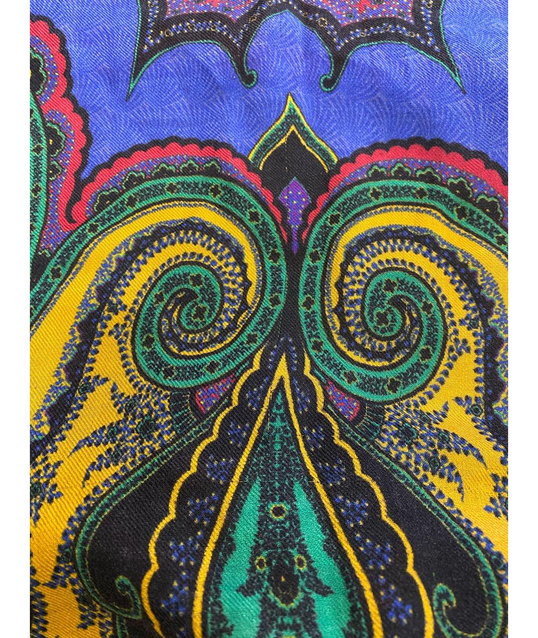 ETRO Синий шерстяной платок, фото 8