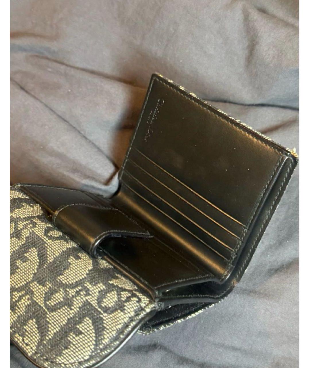 CHRISTIAN DIOR Бежевый кожаный кошелек, фото 4