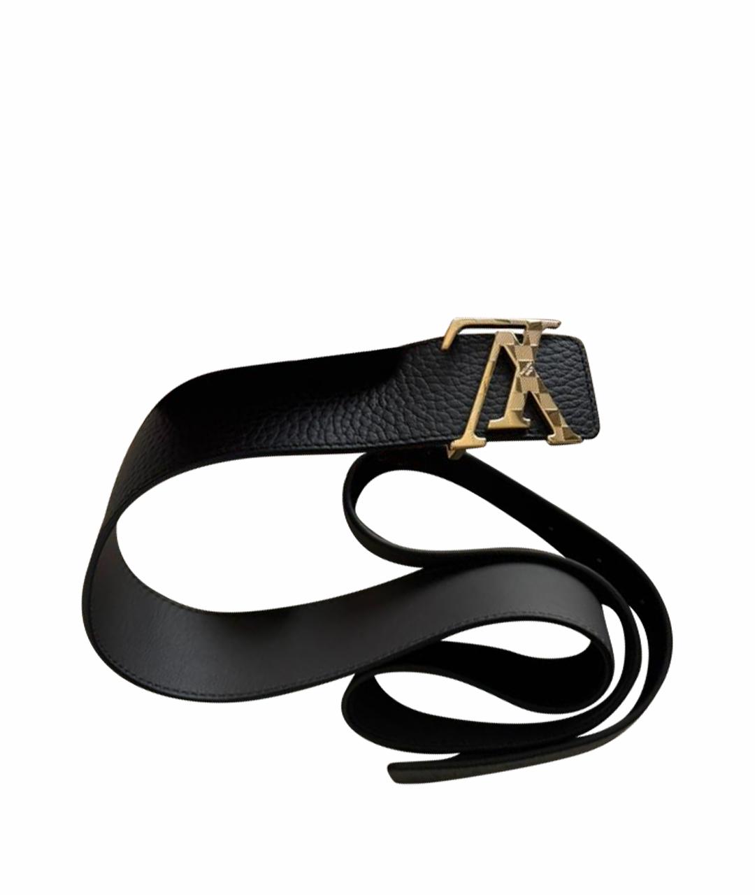 LOUIS VUITTON Черный кожаный ремень, фото 3