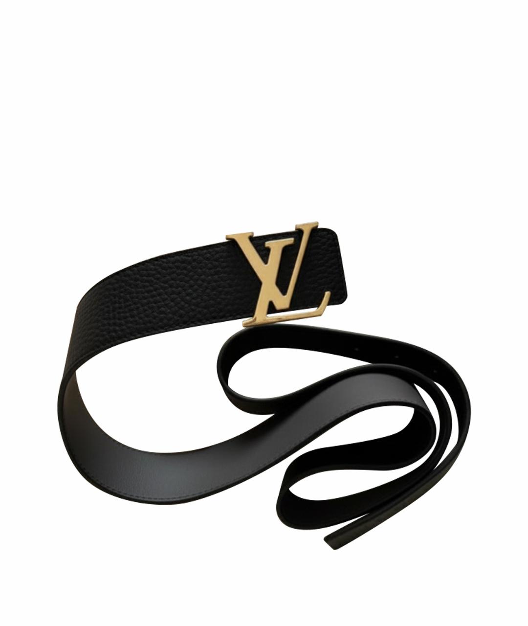 LOUIS VUITTON Черный кожаный ремень, фото 1