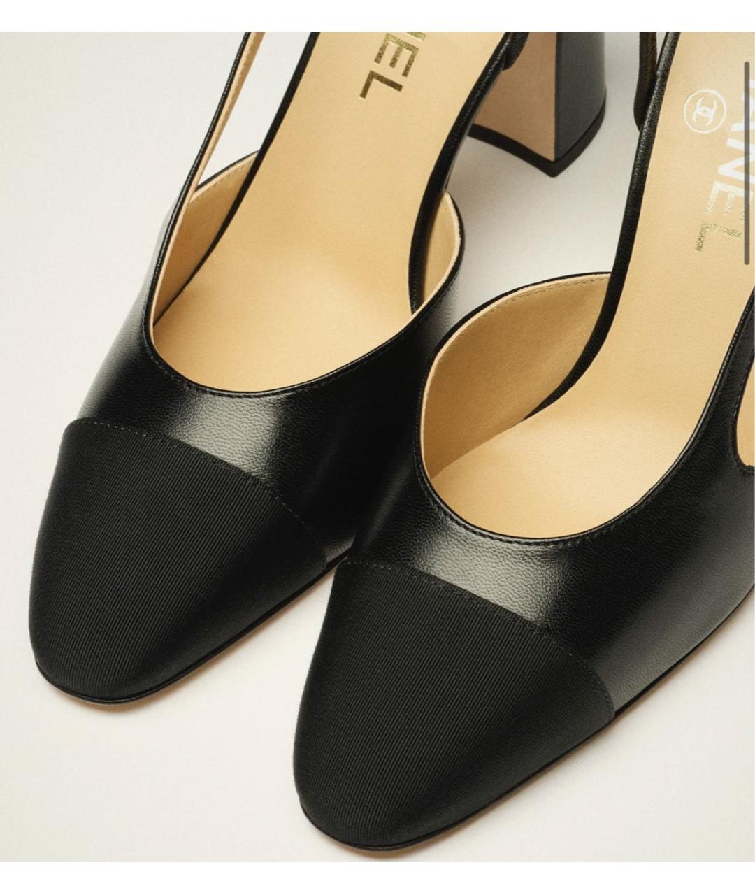 CHANEL Черные кожаные туфли, фото 2