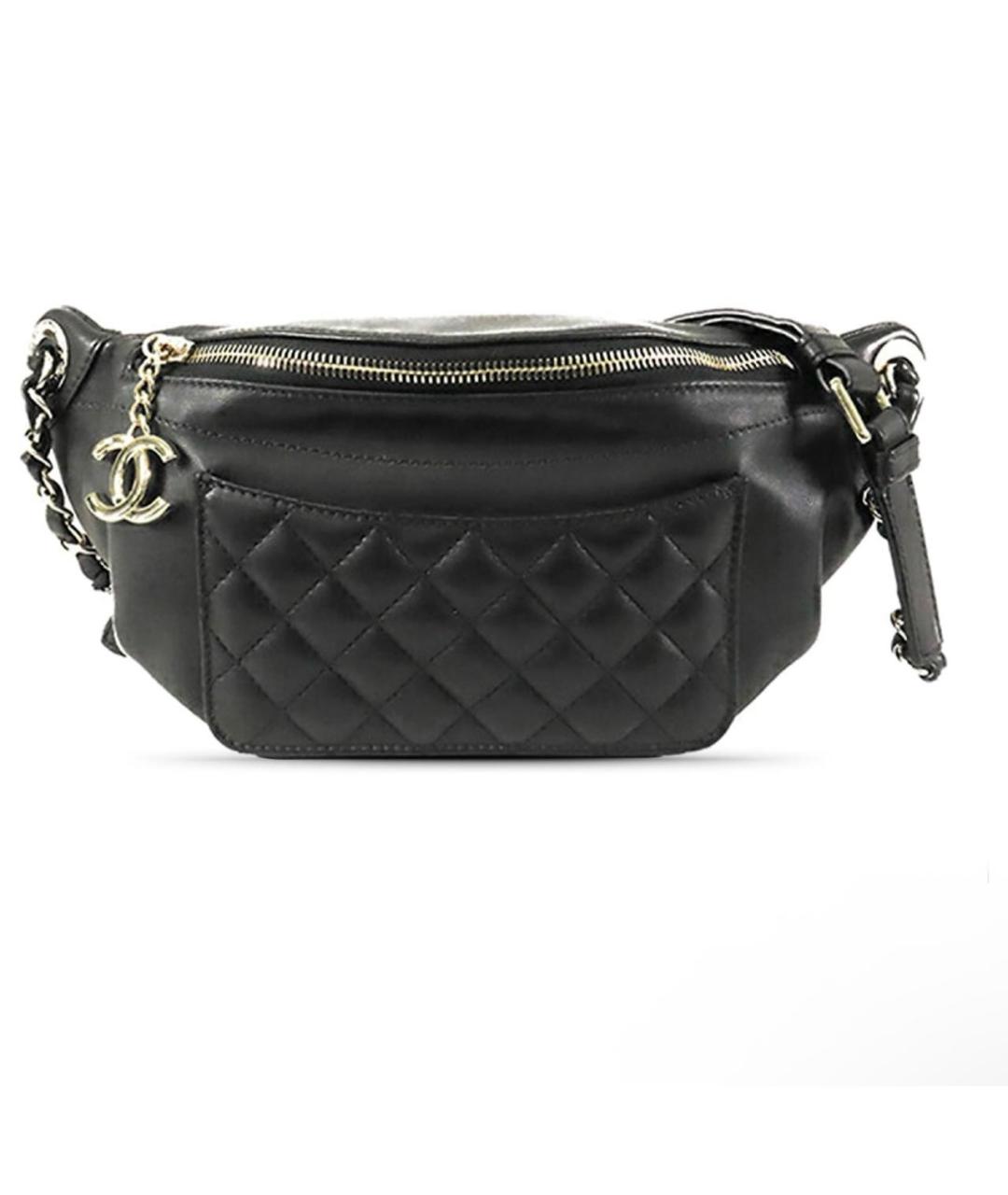 CHANEL Черная кожаная поясная сумка, фото 9