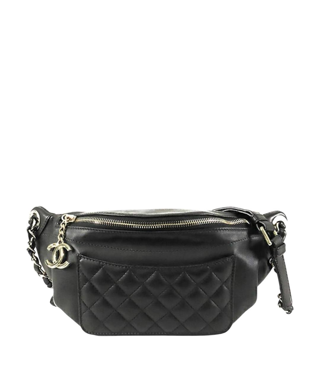CHANEL Черная кожаная поясная сумка, фото 1