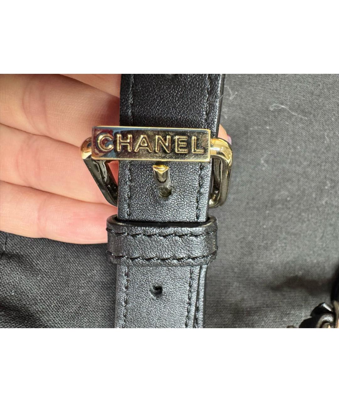 CHANEL Черная кожаная поясная сумка, фото 8