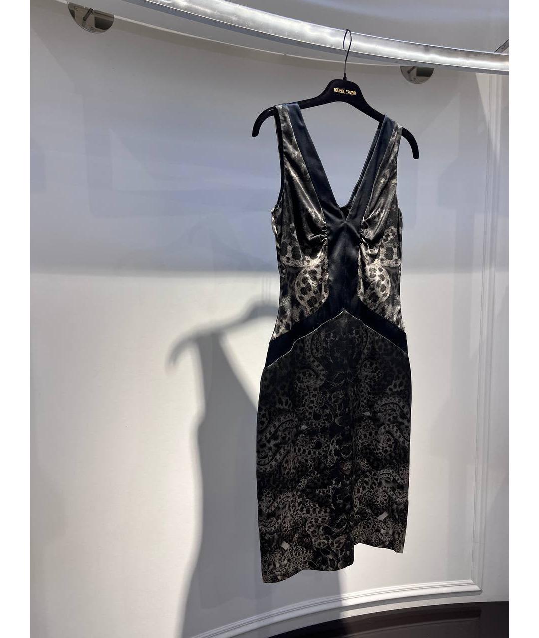 ROBERTO CAVALLI Черное шелковое вечернее платье, фото 2