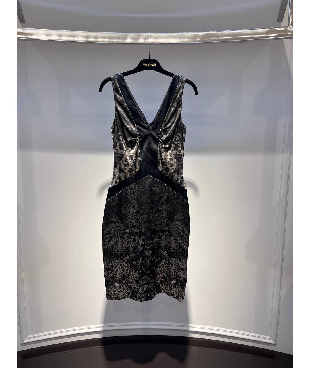 ROBERTO CAVALLI Черное шелковое вечернее платье, фото 4