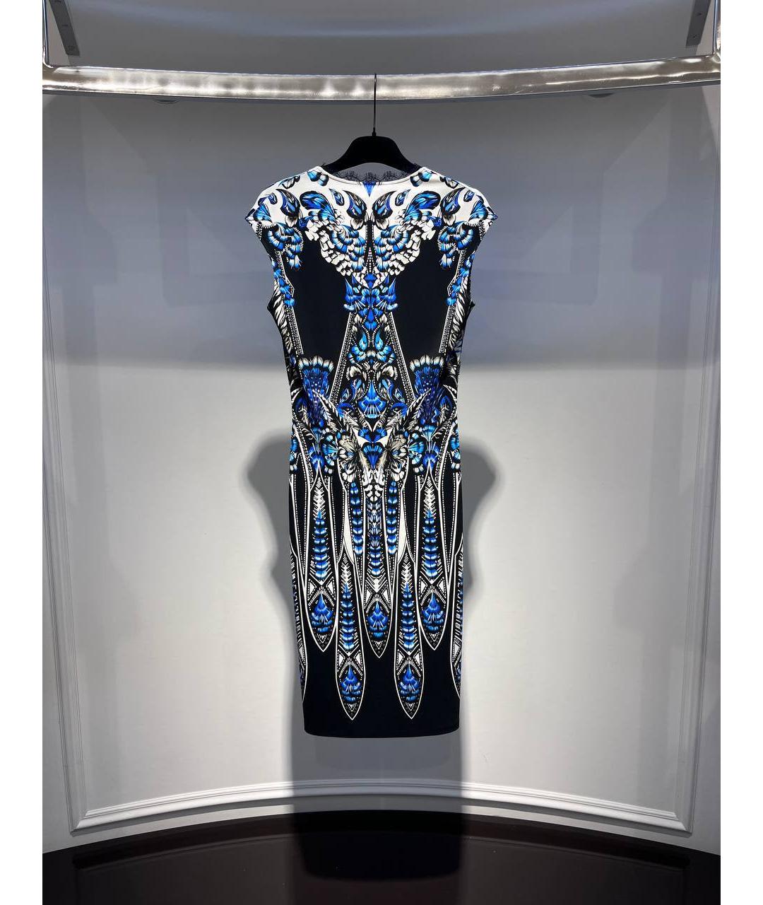 ROBERTO CAVALLI Синее шелковое платье, фото 3