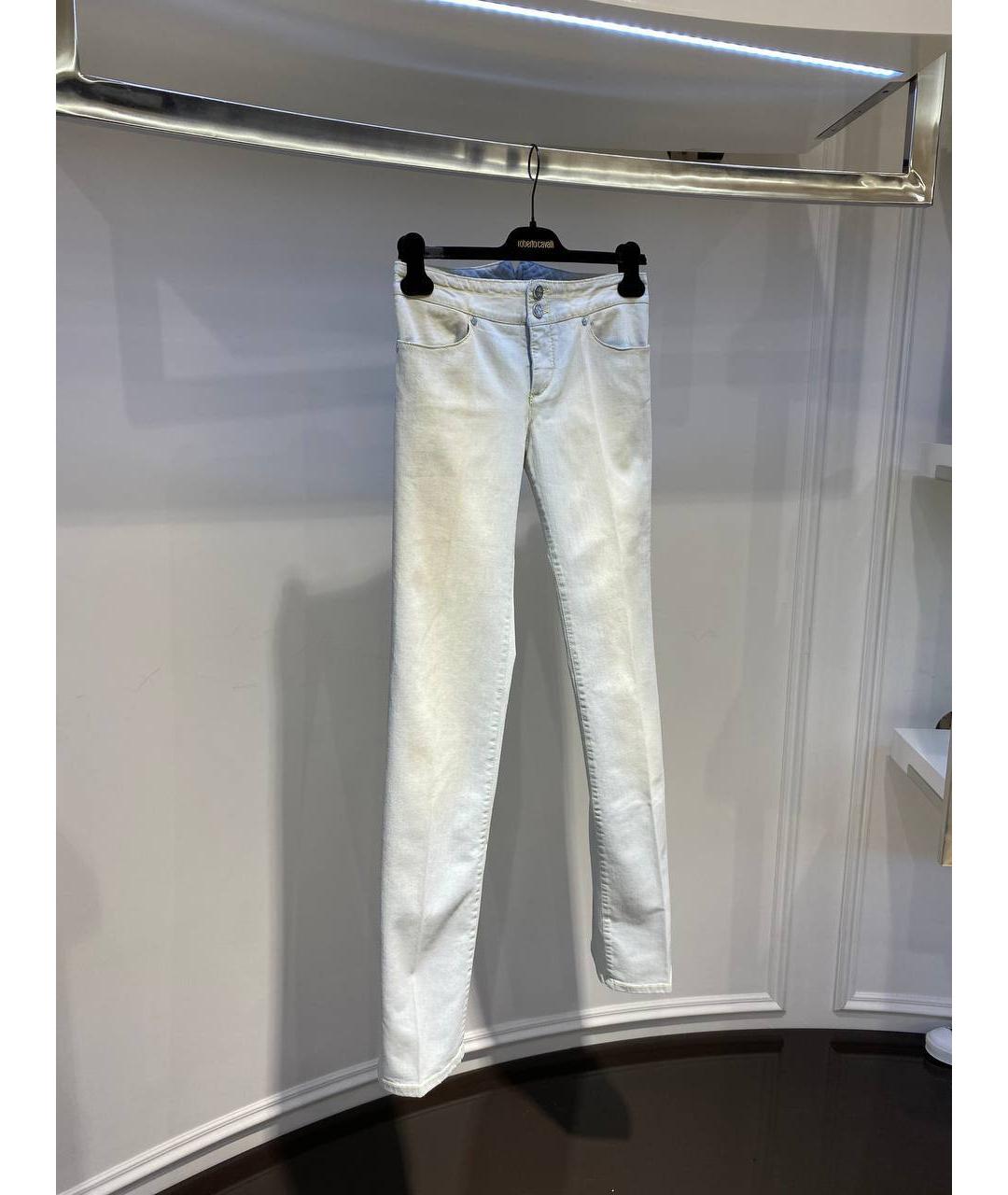 ROBERTO CAVALLI Голубые хлопковые прямые джинсы, фото 2