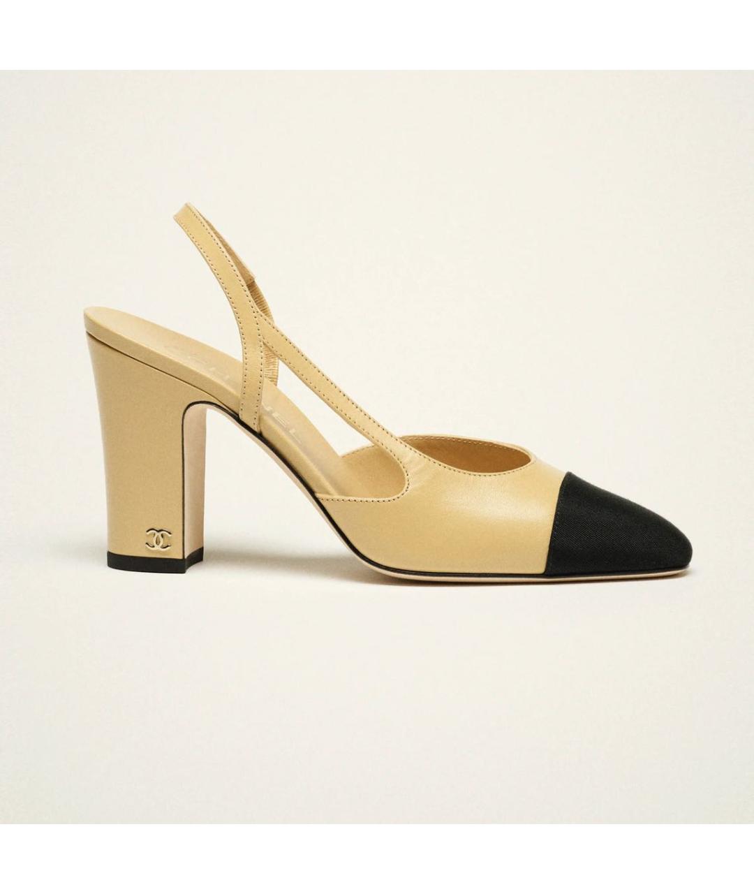 CHANEL Бежевые кожаные туфли, фото 3