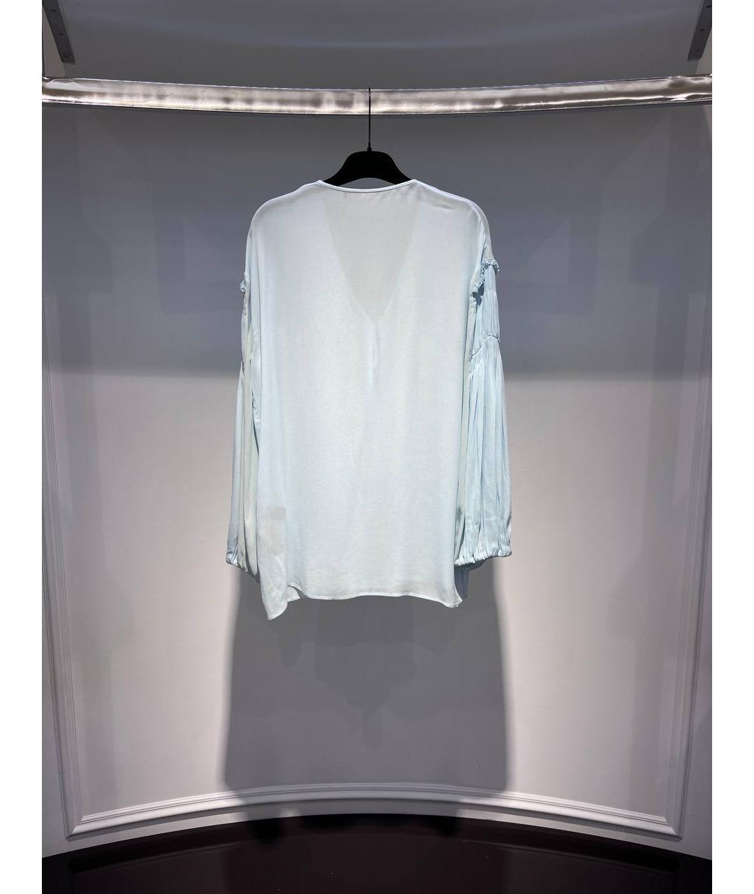 ROBERTO CAVALLI Голубая вискозная блузы, фото 3