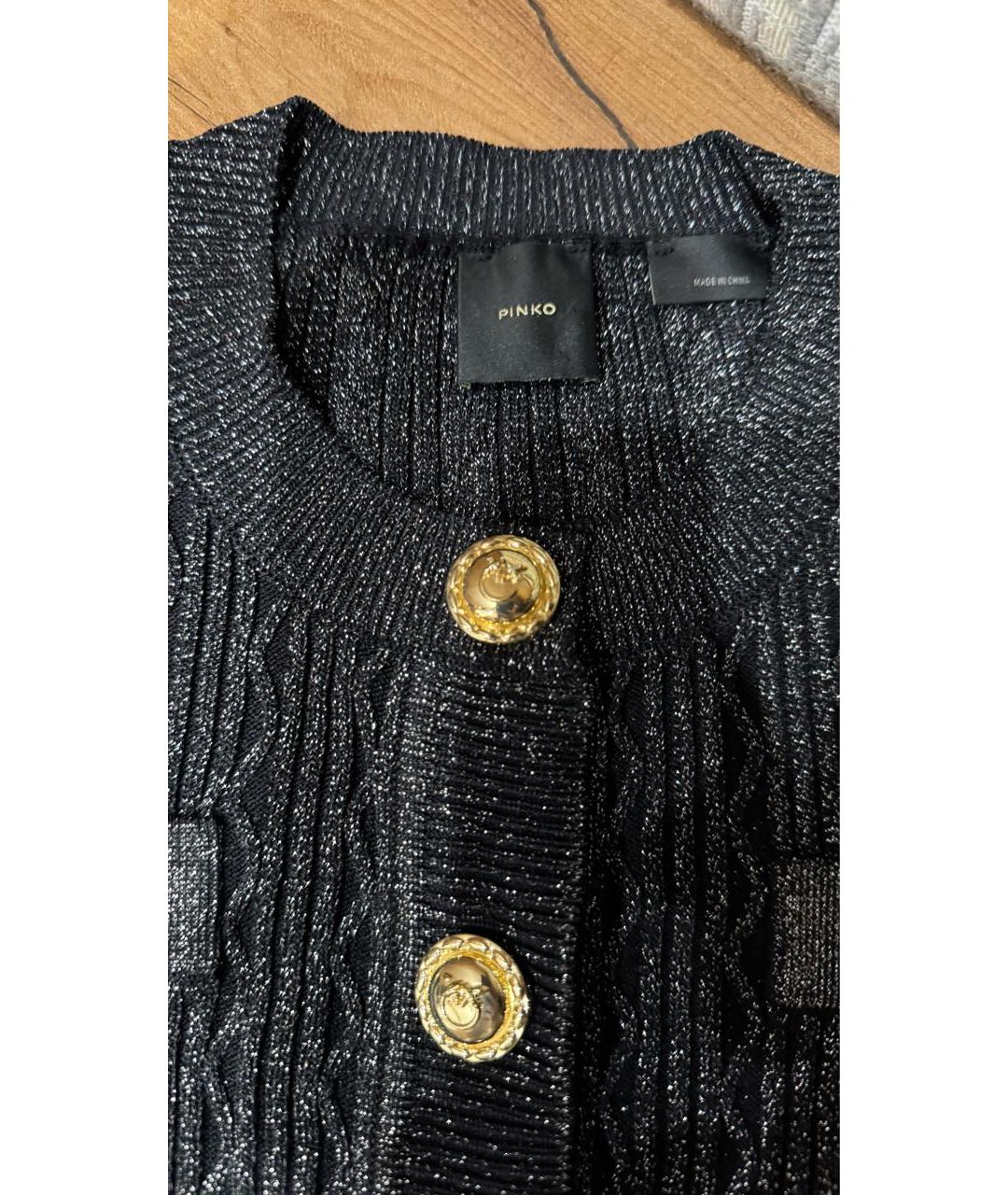 PINKO Черный вискозный кардиган, фото 4