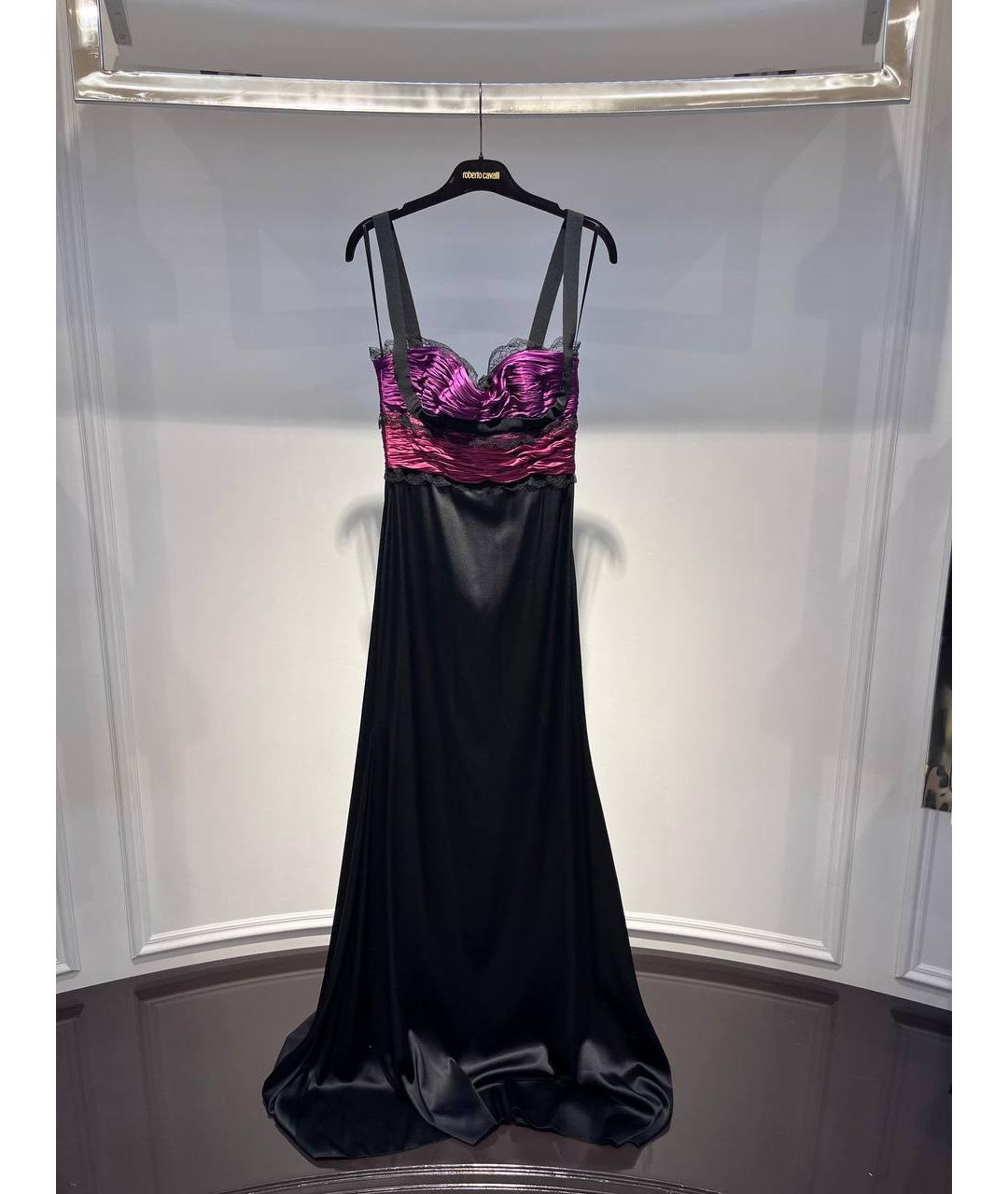 ROBERTO CAVALLI Черное шелковое платье, фото 4