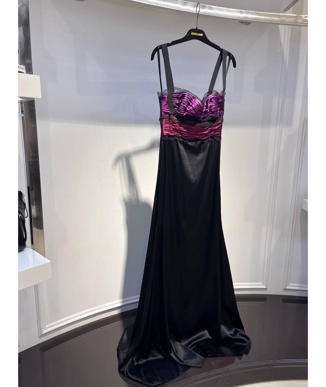 ROBERTO CAVALLI Черное шелковое платье, фото 2