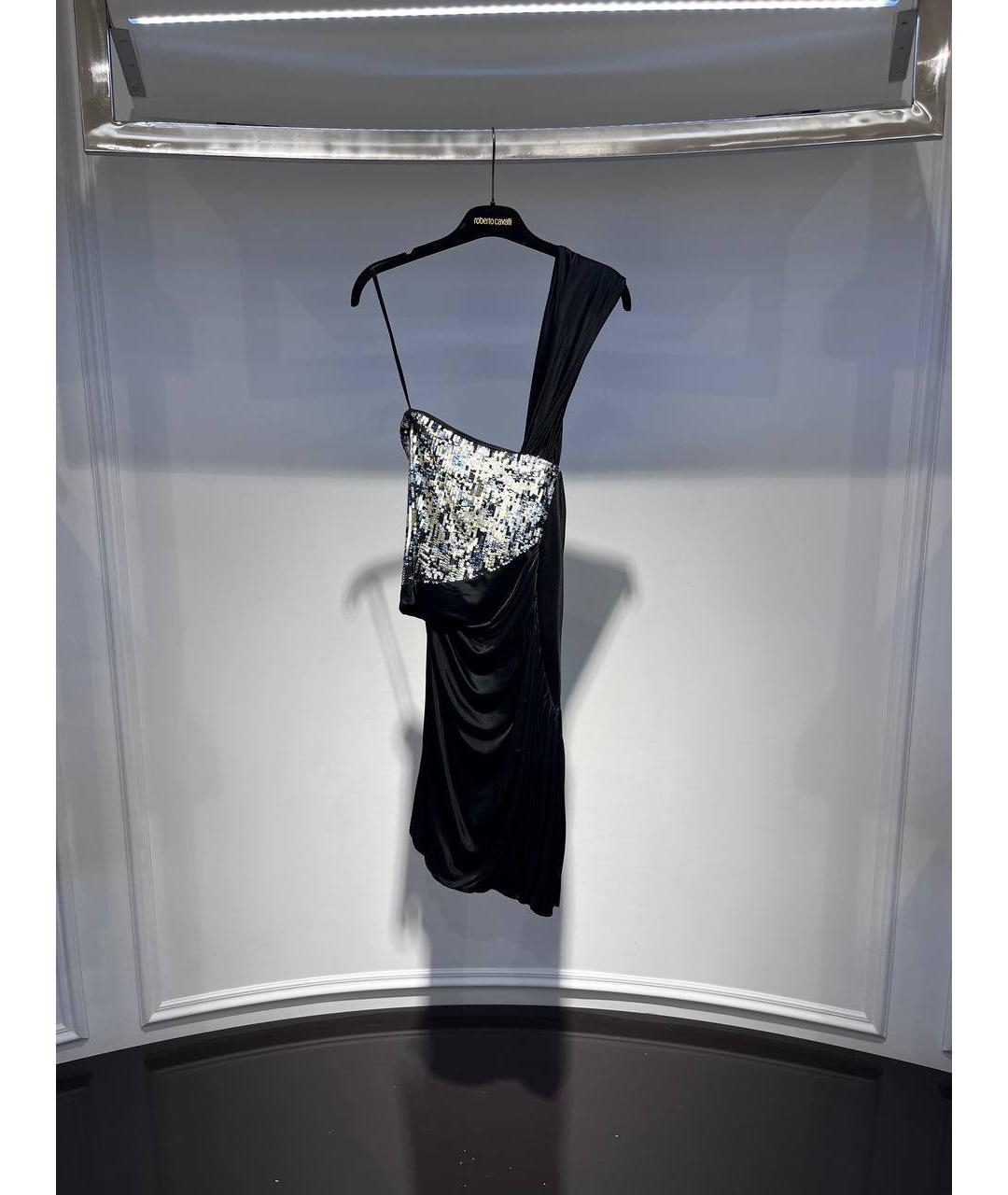 ROBERTO CAVALLI Черное вискозное вечернее платье, фото 4