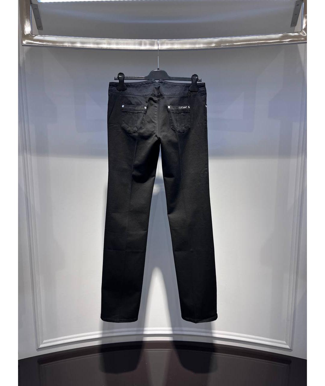 ROBERTO CAVALLI Черные хлопковые прямые джинсы, фото 3