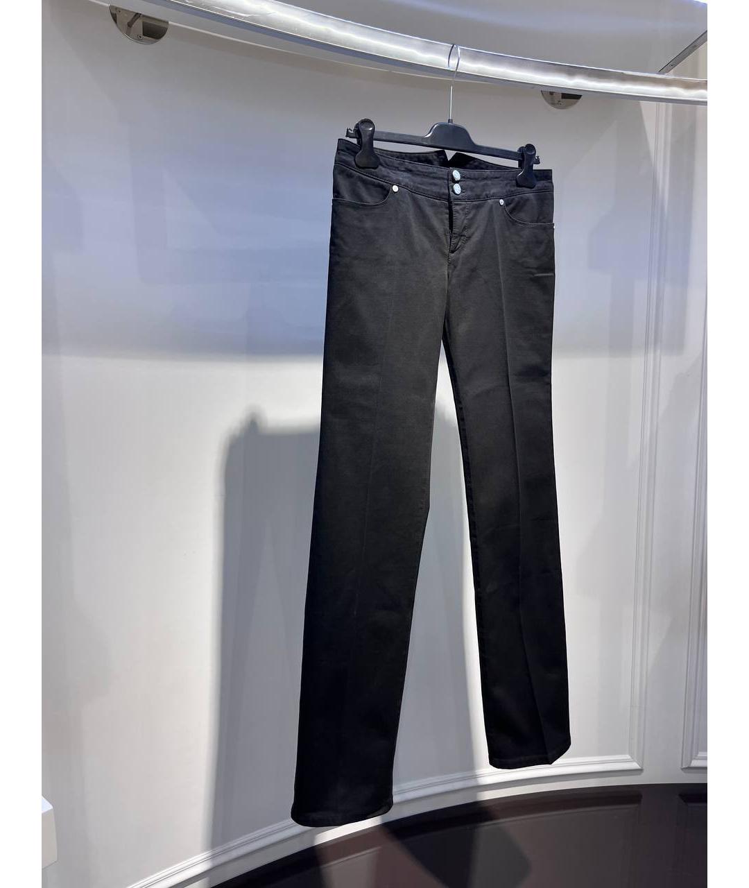 ROBERTO CAVALLI Черные хлопковые прямые джинсы, фото 2