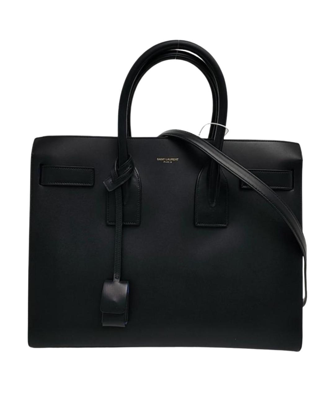 SAINT LAURENT Черная кожаная сумка через плечо, фото 1