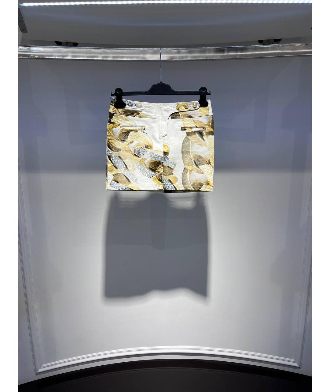 ROBERTO CAVALLI Мульти хлопковая юбка мини, фото 4