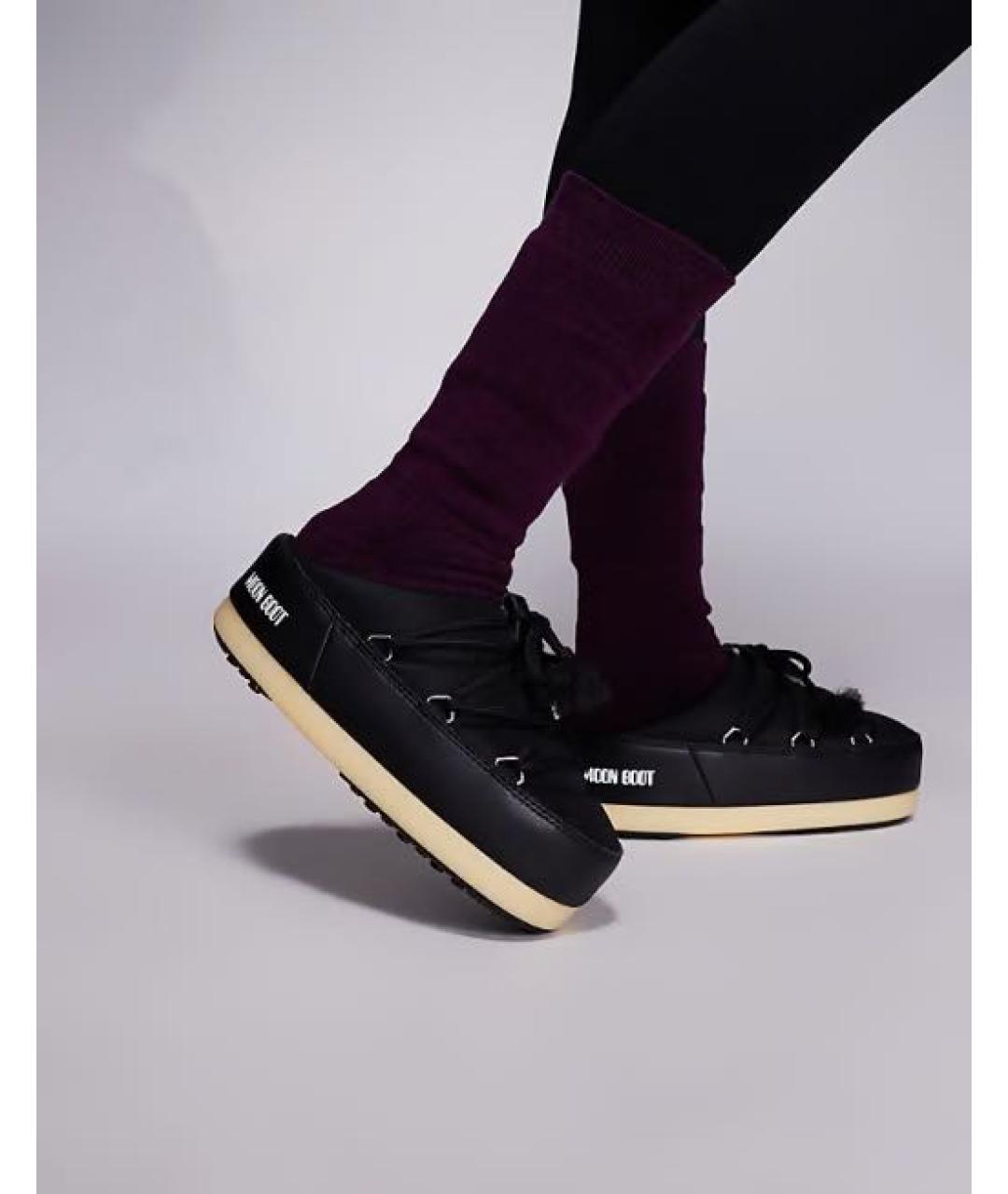 MOON BOOT Черные синтетические мюли, фото 3