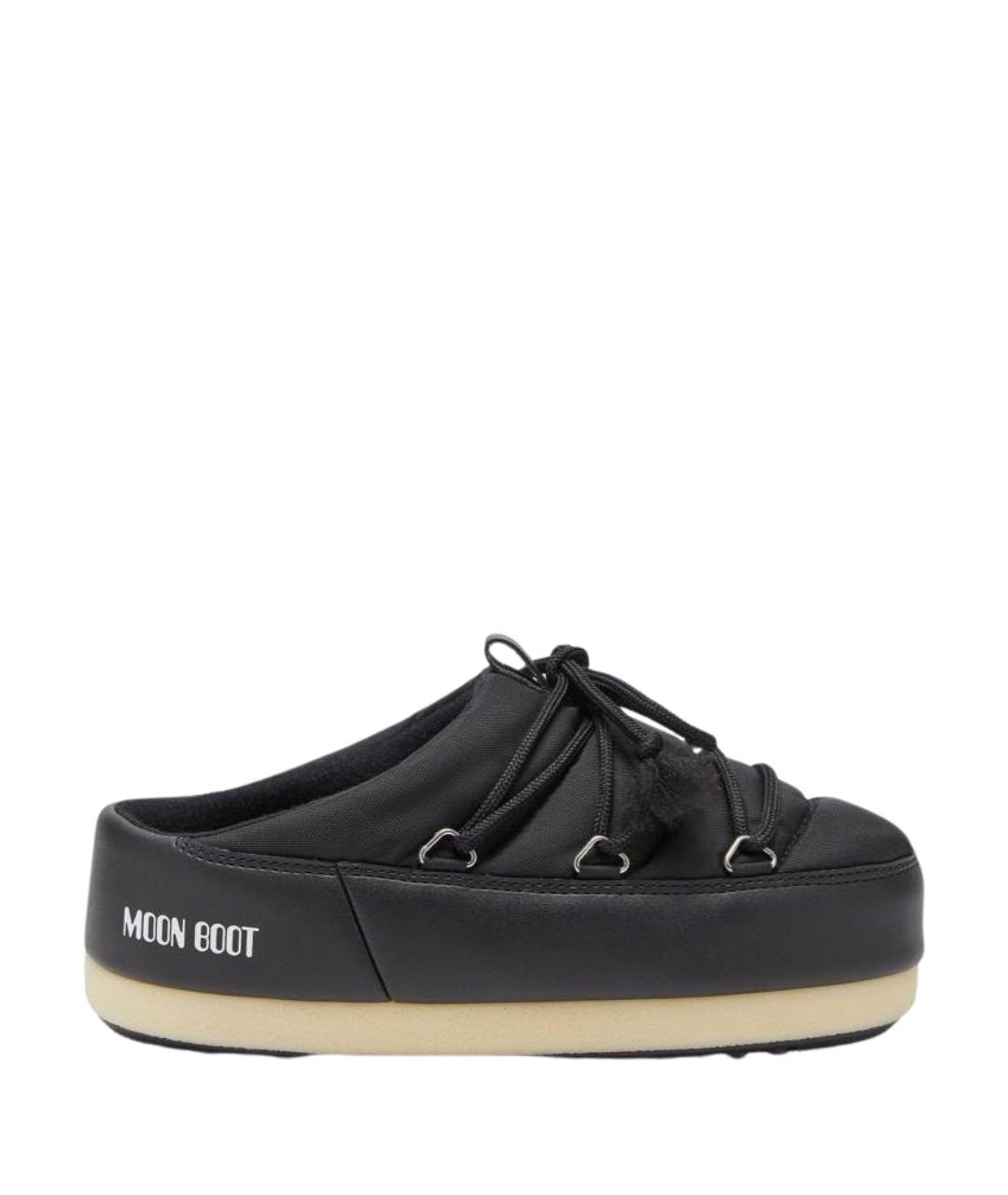 MOON BOOT Черные синтетические мюли, фото 1