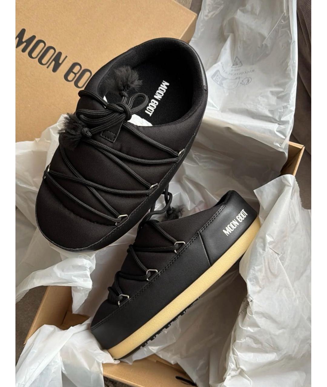 MOON BOOT Черные синтетические мюли, фото 2