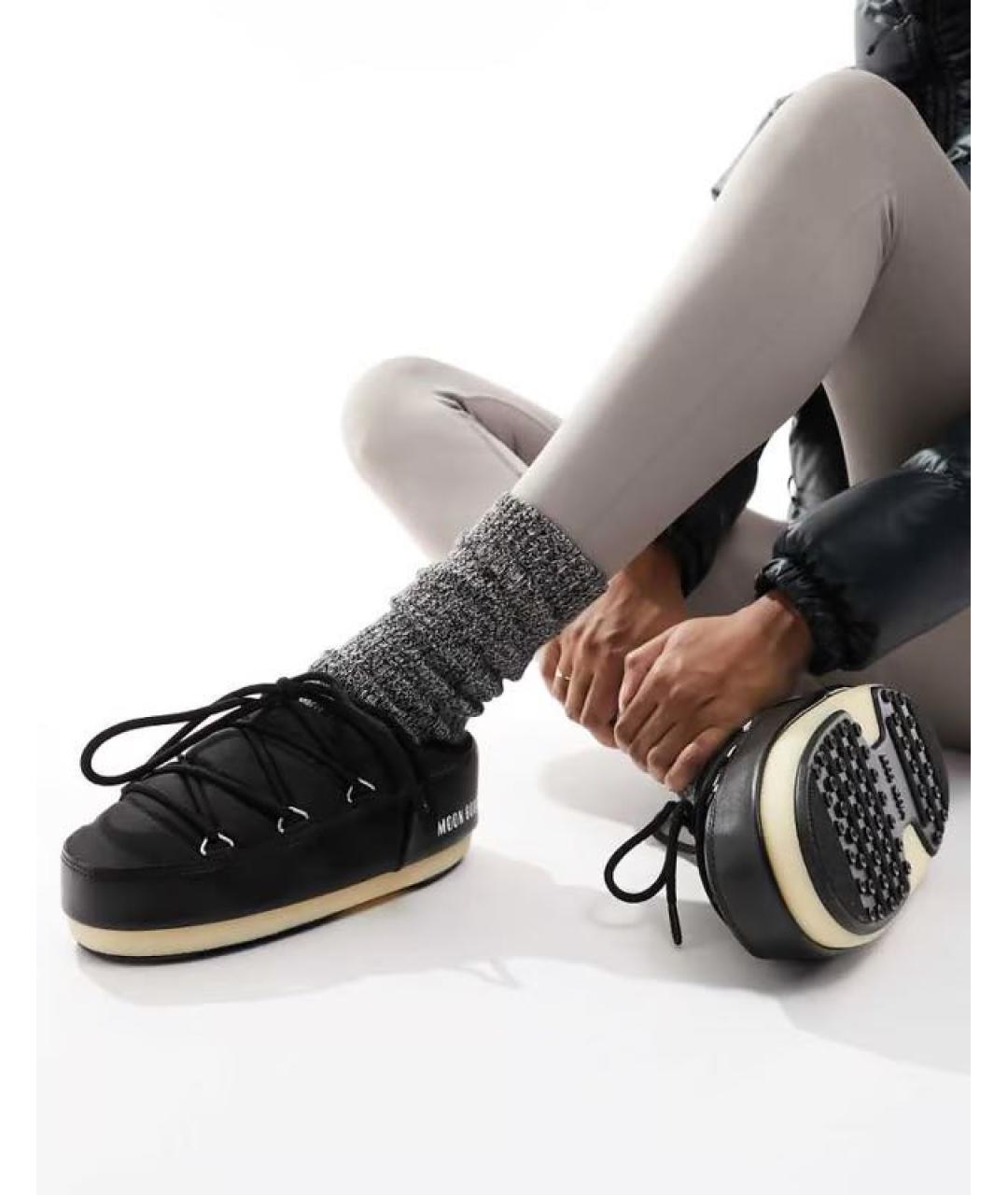 MOON BOOT Черные синтетические мюли, фото 5