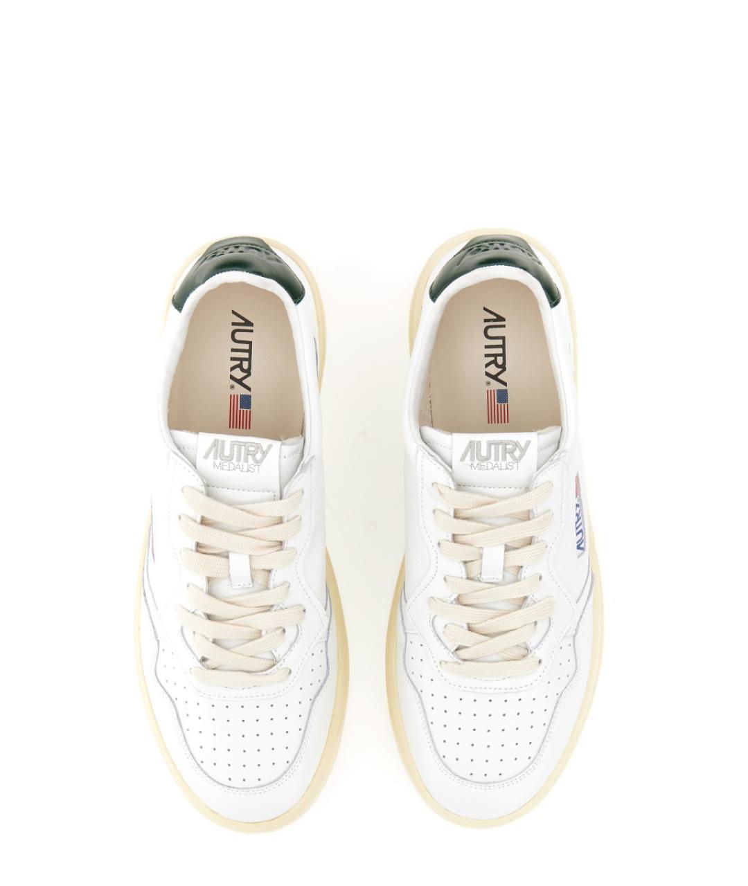 AUTRY Белые кожаные низкие кроссовки / кеды, фото 5