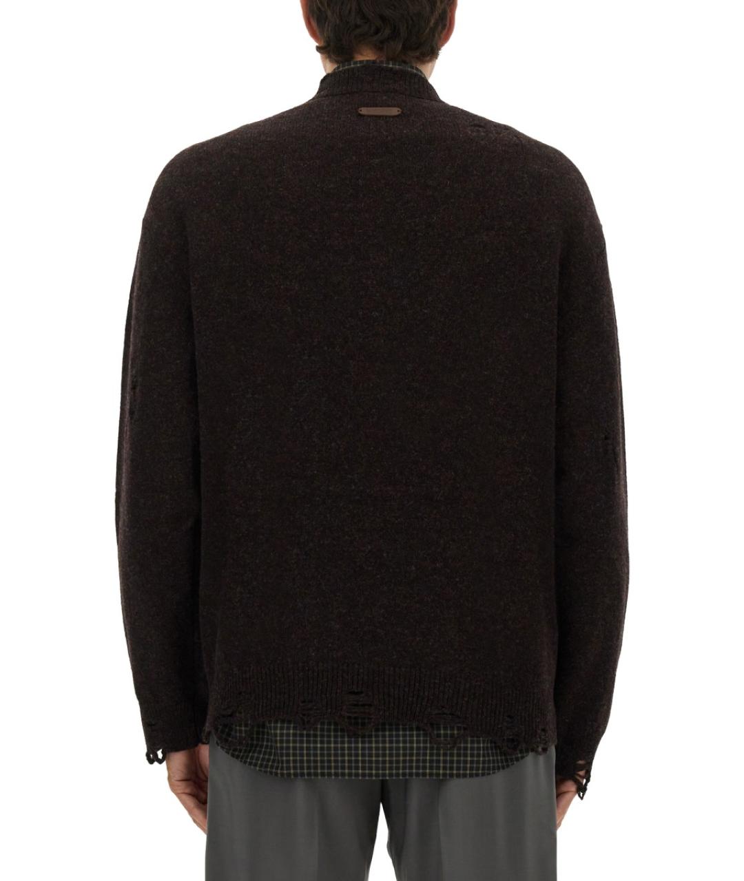 MOSCHINO Коричневый шерстяной джемпер / свитер, фото 3