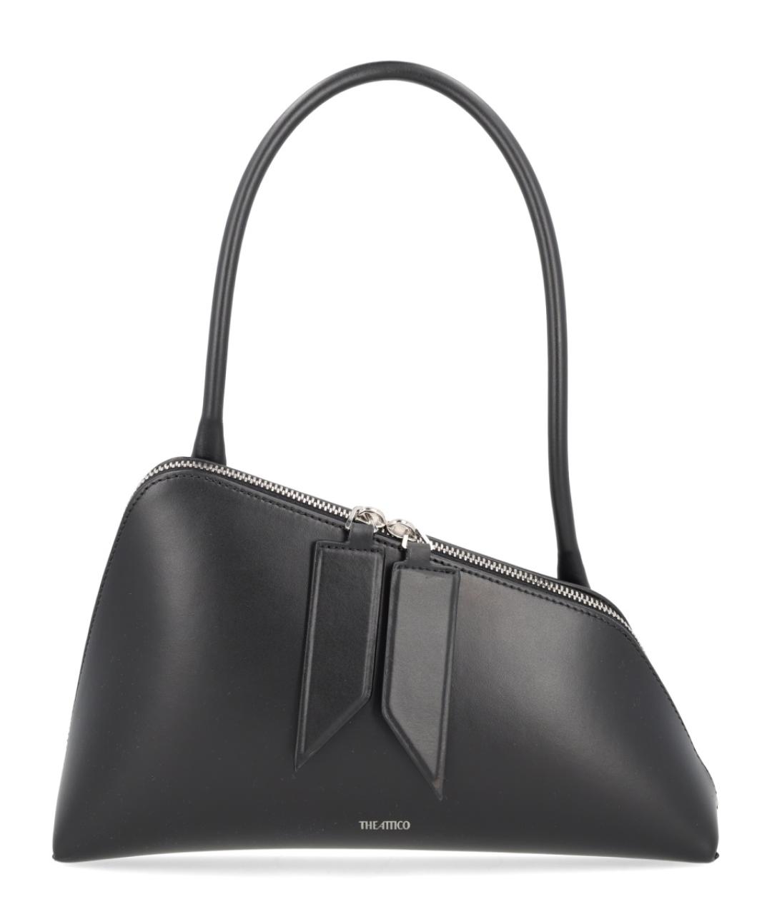 THE ATTICO Черная кожаная сумка тоут, фото 1