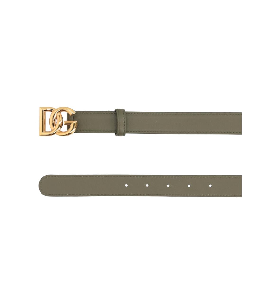 DOLCE&GABBANA Хаки кожаный ремень, фото 2