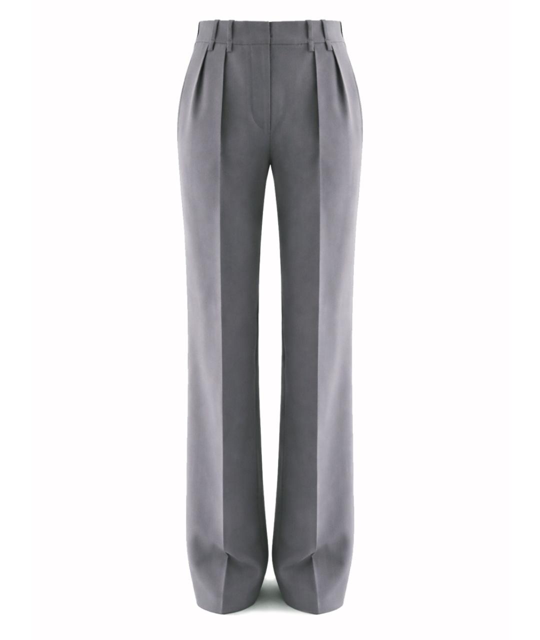 JIL SANDER Серые шерстяные прямые брюки, фото 1