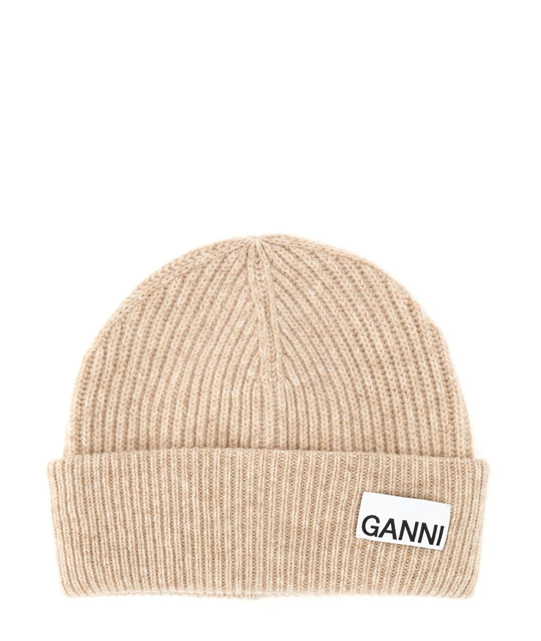 GANNI Бежевая шерстяная шапка, фото 1