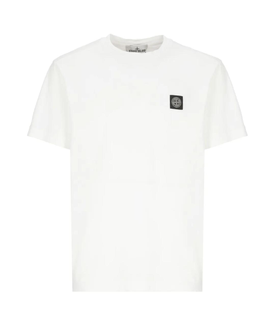 STONE ISLAND Белая хлопковая футболка, фото 1