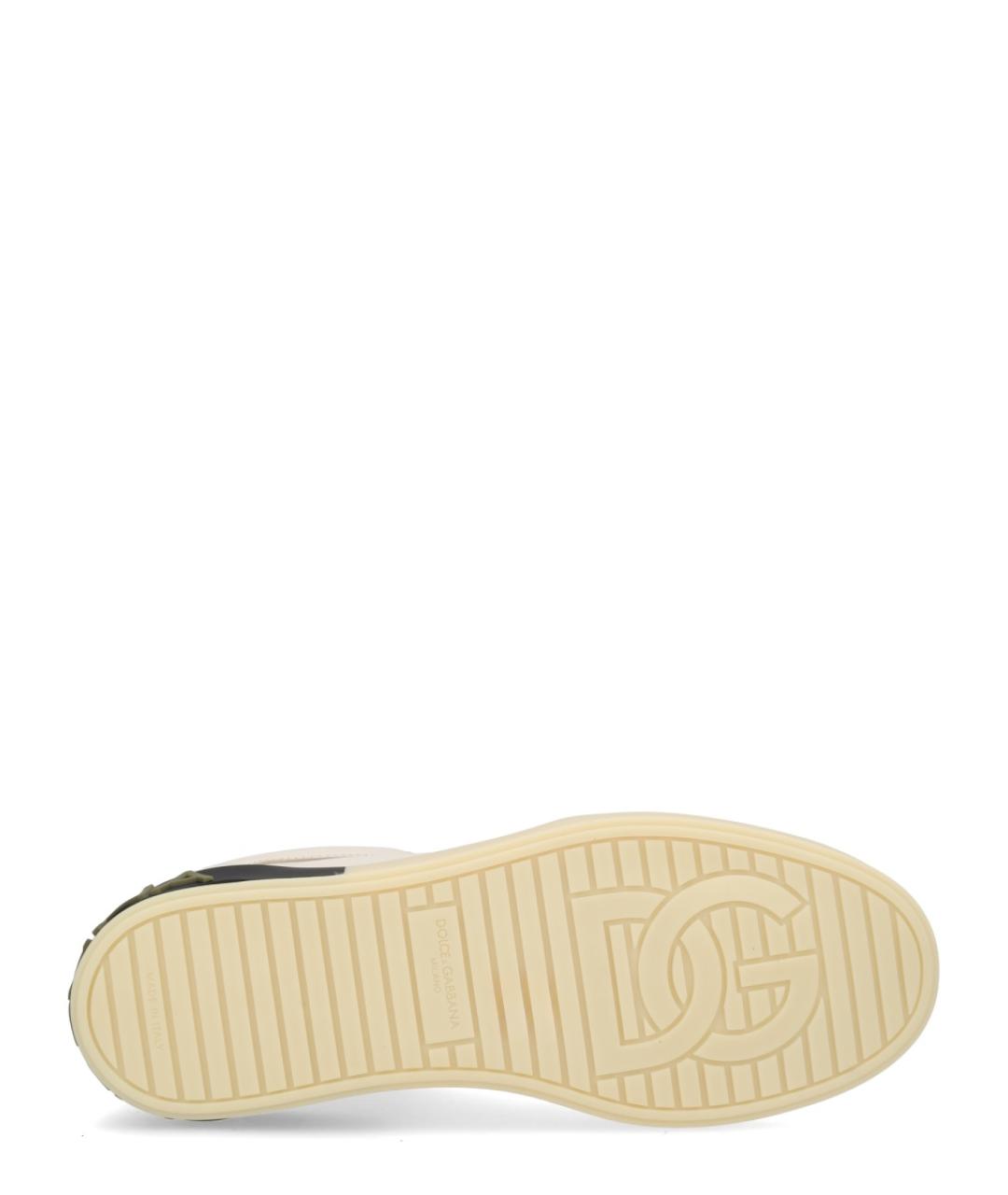 DOLCE&GABBANA Бежевые кожаные низкие кроссовки / кеды, фото 6