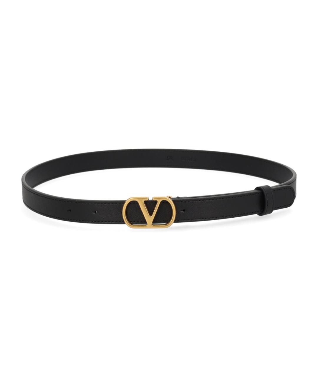 VALENTINO Черный кожаный ремень, фото 1
