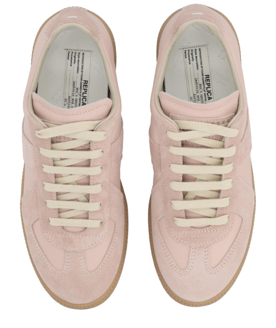 MAISON MARGIELA Розовые кожаные кроссовки, фото 5