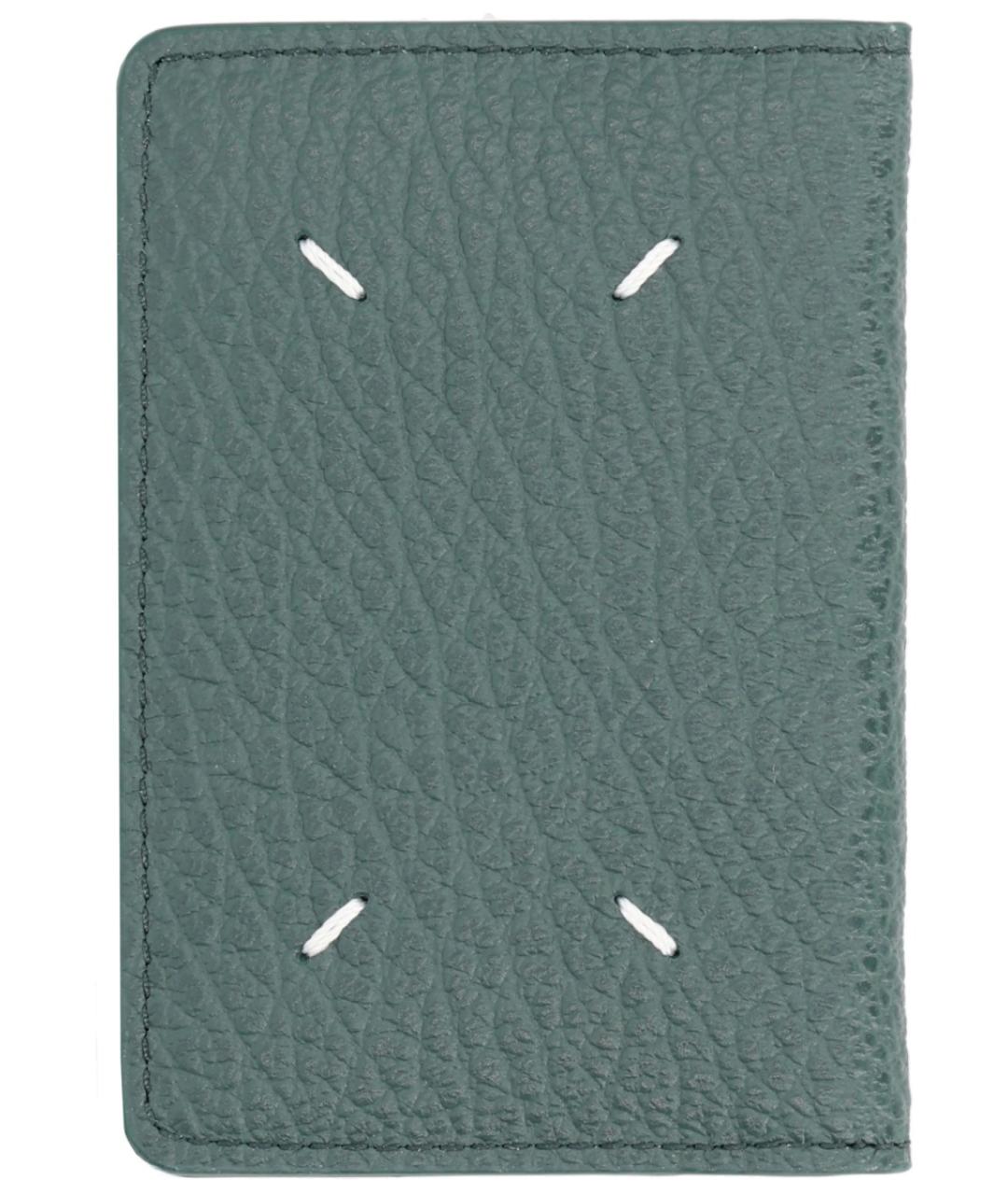 MAISON MARGIELA Зеленый кожаный кошелек, фото 2